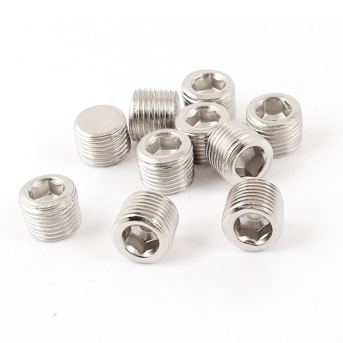 Sourcingmap 1/8PT Male Thread Pneumatic Pipe Hex Head Cap Fuel Fitting 10 Pcs