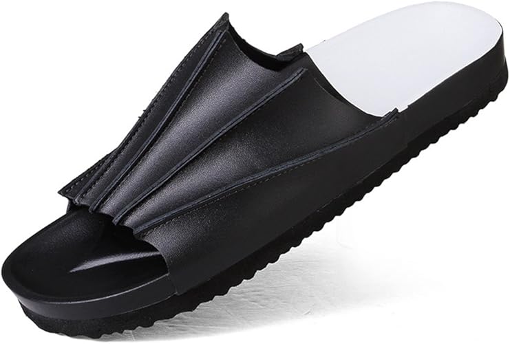 Amazon Qifengdianzi サンダル メンズ 白 おしゃれ 個性的 ローマ街トレンド スリッパ 快適 滑り止め 韓国スタイル ビーチ 男性用サンダル 黒い 27 0cm ファッションサンダル