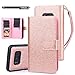 TabPow Galaxy S8 Plus Case, 10 Card Slot - [ID Slot] Wallet Folio PU Leather Case Cover With Detachable Magnetic Hard Case For Samsung Galaxy S8 Plus (SM-G9550) - Glitter Rose Gold