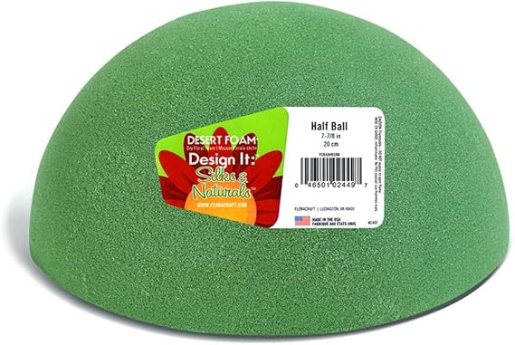 Amazon.com: FloraCraft Floral Dry Foam Half Ball 7.8 Inch Green: Arts ...