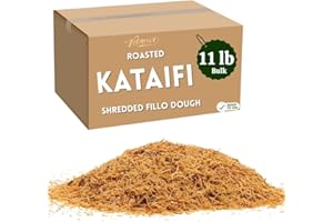 VELANOR Kataifi Shredded Fillo Dough Roasted Bulk 11lb (5kg) | Baked Dried Knafeh Dough For Dubai Chocolate Bar Crispy Kunafa | Ready to Use Chopped Kadayif Crunch Pastries Dessert