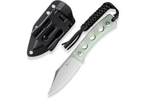 SENCUT Waxahachie Fixed Blade Knife, Full Tang Clip Point Satin 9Cr18MoV Blade with G10 Handle, Kydex Sheath, Waist T-clip for EDC Survival Hunting Camping Outdoor Everyday Carry SA11B