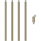 4 Pieces 12-inch M10 Threaded Extension Poles Lighting Fixture Downrods Stems & 180 Degrees Sloped Ceiling Adapter Kits for P