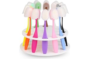 Yoseng 12 Pack Ink Blending Brushes - Perfect Tools for Card Making and Crafters Background Blending with Color Coded Handle with Stand and Covers,Diameter 0.86"