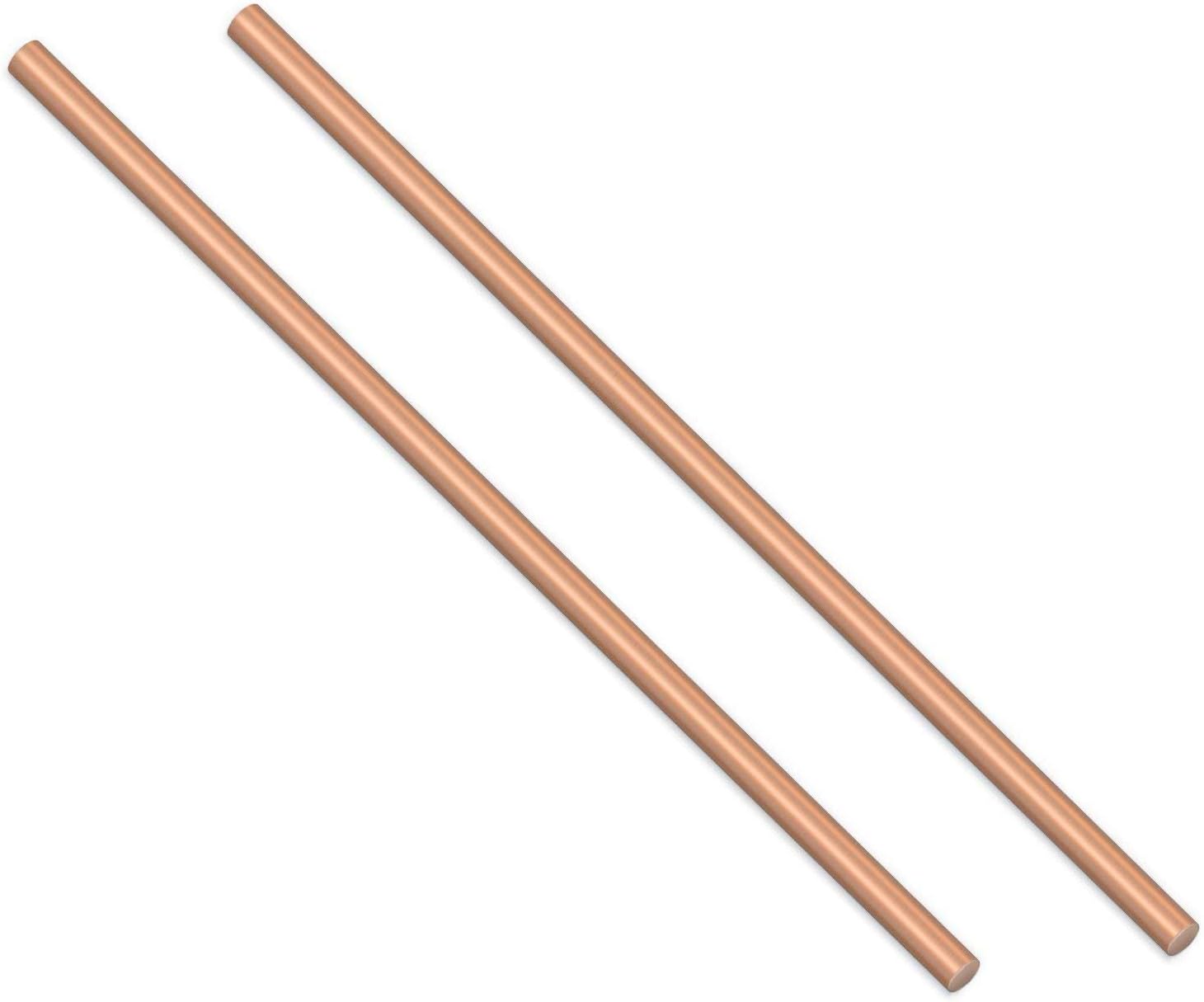 2PCS Copper Round Rod, 3/16 Inch in Diameter 6 Inches in Length for Knife Handle Material, Bolsters, Metal Craft & Metal Working Hobbies