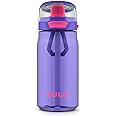 ZULU Kids Flex 16oz Tritan Plastic Water Bottle with Silicone Spout, Leak-Proof Locking Flip Lid and Soft Touch Carry Loop for School Backpack, Lunchbox, and Outdoor Sports, Purple