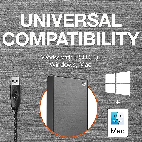 Seagate One Touch, 2TB, Password Activated Hardware encryption, Portable External Hard Drive, Portable External Hard Drive, PC, Notebook & Mac, USB 3.0, Space Gray (STKY2000404)
