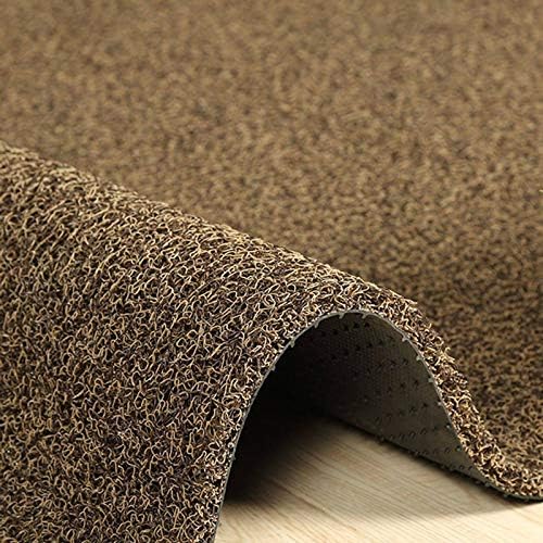 Pvc玄関マット 重い滑り止めバッキング丈夫薄型パッド屋内と屋外 入り口 正面玄関 廊下とガレージ 1 0センチメートル 輸入 ベージュブラウン 47 79インチ