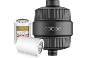 Cobbe Shower Filter for Hard Water Shower Head Filter - with Replaceable Filter Cartridges - High Output Shower Water Filter for Removing Chlorine and Harmful Substance, Matte Black