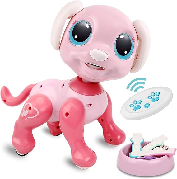 Felly Perro Robot Para Ninos Azul Juguete Robot Para Bebe Ladra Y Juega Con Su Hueso Juegos Interactivo Con Emociones Y Movimiento Regalo Para Ninos Y Ninas De 3 4 5 6