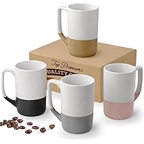 Amazon.com: Large Ceramic Coffee Mug Set of 4, 16 oz Tea Cups with