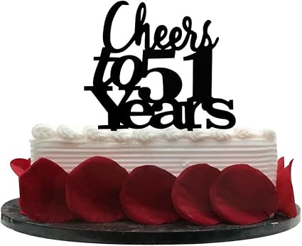 Cheers A 51 Ans 51st De Gateau D Anniversaire Mariage Anniversaire Fete De Retraite Fanions Sign Decorations Photo Props Black Amazon Fr Cuisine Maison