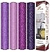 Firefly Craft Glitter Heat Transfer Vinyl (Lavender, Light Pink, Dark Purple, Deep Pink) — HTV Vinyl for Plotter Printer and Die-Cut Machine — Iron On or Heat Press — 4 Pack (12