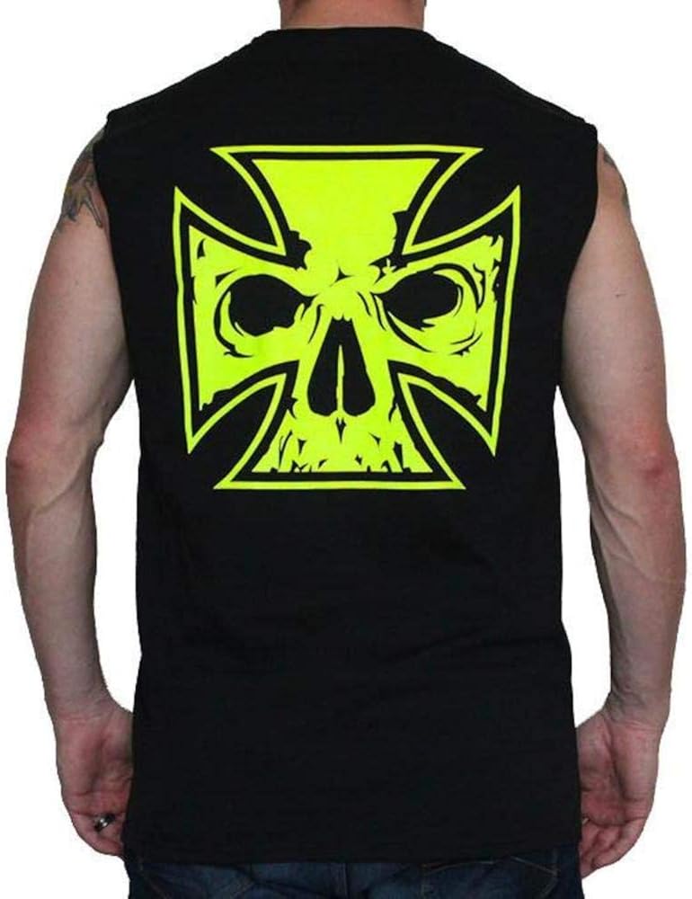 Amazon.com: Men's Black Performance Cut-Off T-Shirt - Neon Yellow Ink: Clothing