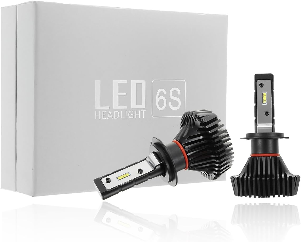 AutoLeader 6S LED Headlight Bulb 40W Concersion Kit 6500K Cool White 6000LM Fog Lamp Bulb ZES CSP Chip DC12-24V H7