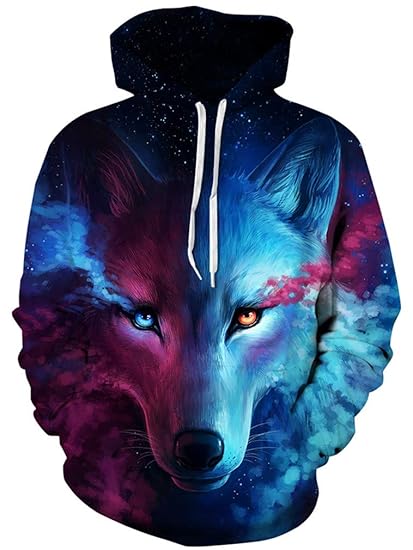 Ocean Plus Herren Kapuzenpullover Lebensecht 3D Grafik Hoodie mit Kängurutasche Pullover mit Kapuze Sweat Hood