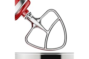 Stainless Steel Flat Beater for Kitchenaid Stand Mixer, Paddle Attachment for Kitchenaid Mixer Attachments, Fits 4.5-5Qt Tilt-Head Stand Mixers, Dishwasher Safe Beater Replacement by InnoMoon