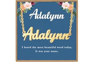 Ldurian Custom Name Necklace Personalized | Name Pendant Necklace Christmas Gifts | 14K Gold Dainty Name Plate Charm Necklaces for Birthday