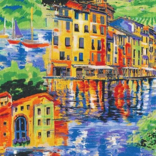 Large Landscape, Portofino by Ro Gregg for Paintbrush Studios - Fabriquilt