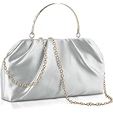 ERKOON Clutch Purse for Women Elegant Pleated Evening Bag Crossbody Shoulder Handbag Envelope Bag with 2 Detachable Chain