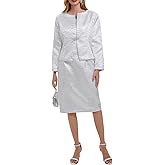 Women's 2 Piece Dress Church Suits Mother Gifts Formal Occasion Party Elegant Jacquard Embroidery Jacket Church Set