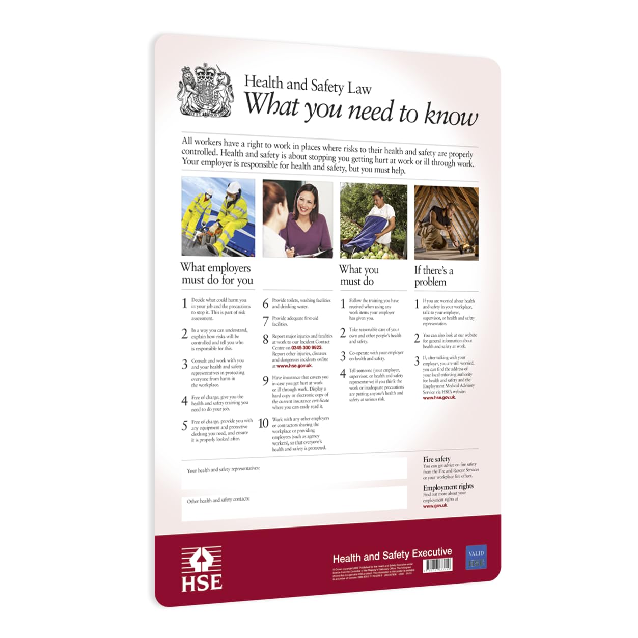 HSE A2 Health & Safety Law Poster