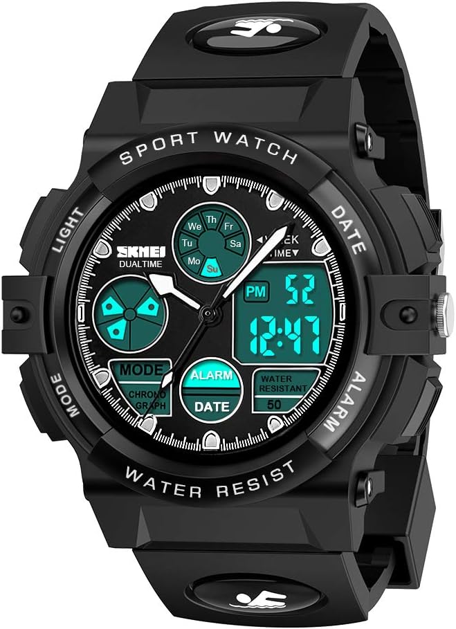 Toys for 5-10 year old boys, Waterproof Outdoor Sport Digital Wrist Watches Birthday Gifts for 4-12 Year Old Boys Gifts for Teen Boys Girls Christmas Xmas Stocking Stuffers Stocking Fillers Black