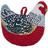 Cute Red Hen Shaped Pot Holder - 8 x 8 Inches