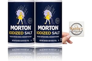 RANDA'S RECIPES Mort Iodized Salt 26 Oz (2-Pack) Bundle With Exclusive Mystery Recipe Card