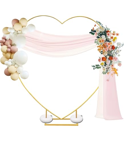 Arche De Ballons En Forme De Cœur Métal 2x2 M - Avec Poches à Eau Pour Mariage, Saint-Valentin, Décoration Fête