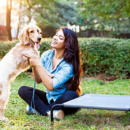 Petsure Elevated Dog Bed - Medium Raised Dog Cot for Medium Dogs & Cats - Portable Indoor & Outdoor Pet Bed for Camping or Beach - Cooling Summer Frame with Breathable Mesh - Grey - Thumbnail 5