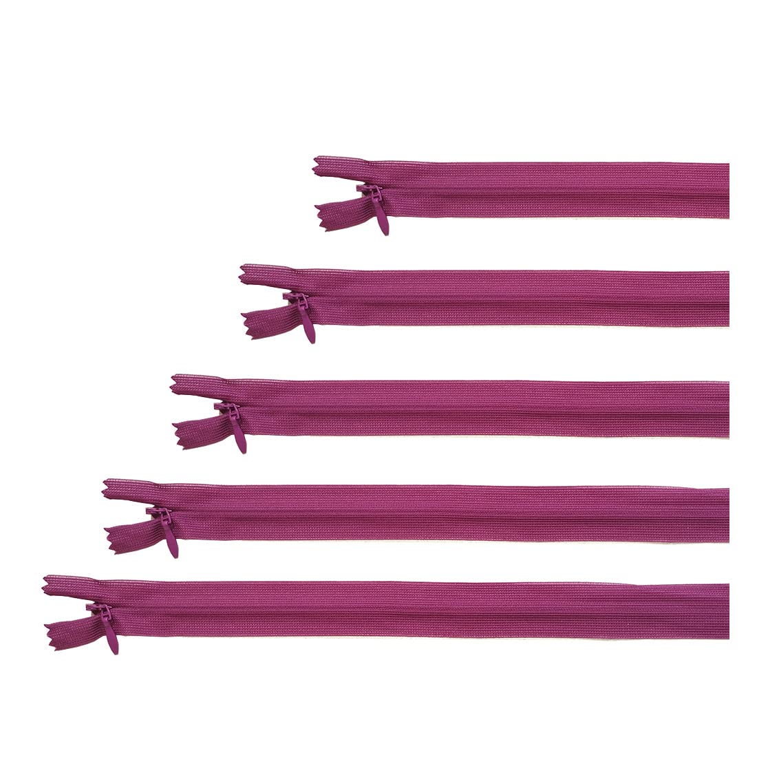 Invisible Zipper Closed, 5 Sizes and 20 Colors #3, Fine Zipper, Elegant and Discreet for Sewing on Clothes, Dresses, Skirts, Sewing Zipper, (Assorted 5 50 Units, 143)