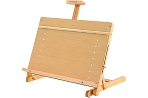MEEDEN Large Drawing Board Easel, Solid Beech Wooden Tabletop H-Frame Adjustable Easel Artist Drawing & Sketching Board for A