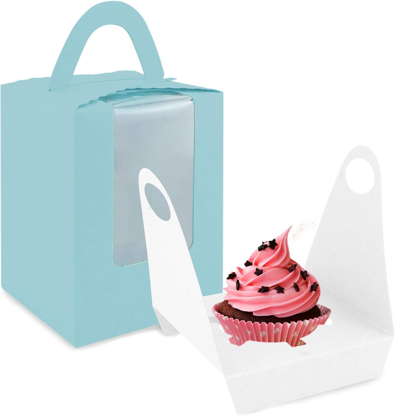 Single Cupcake Containers CupCake Boxes,30 Pieces Clear