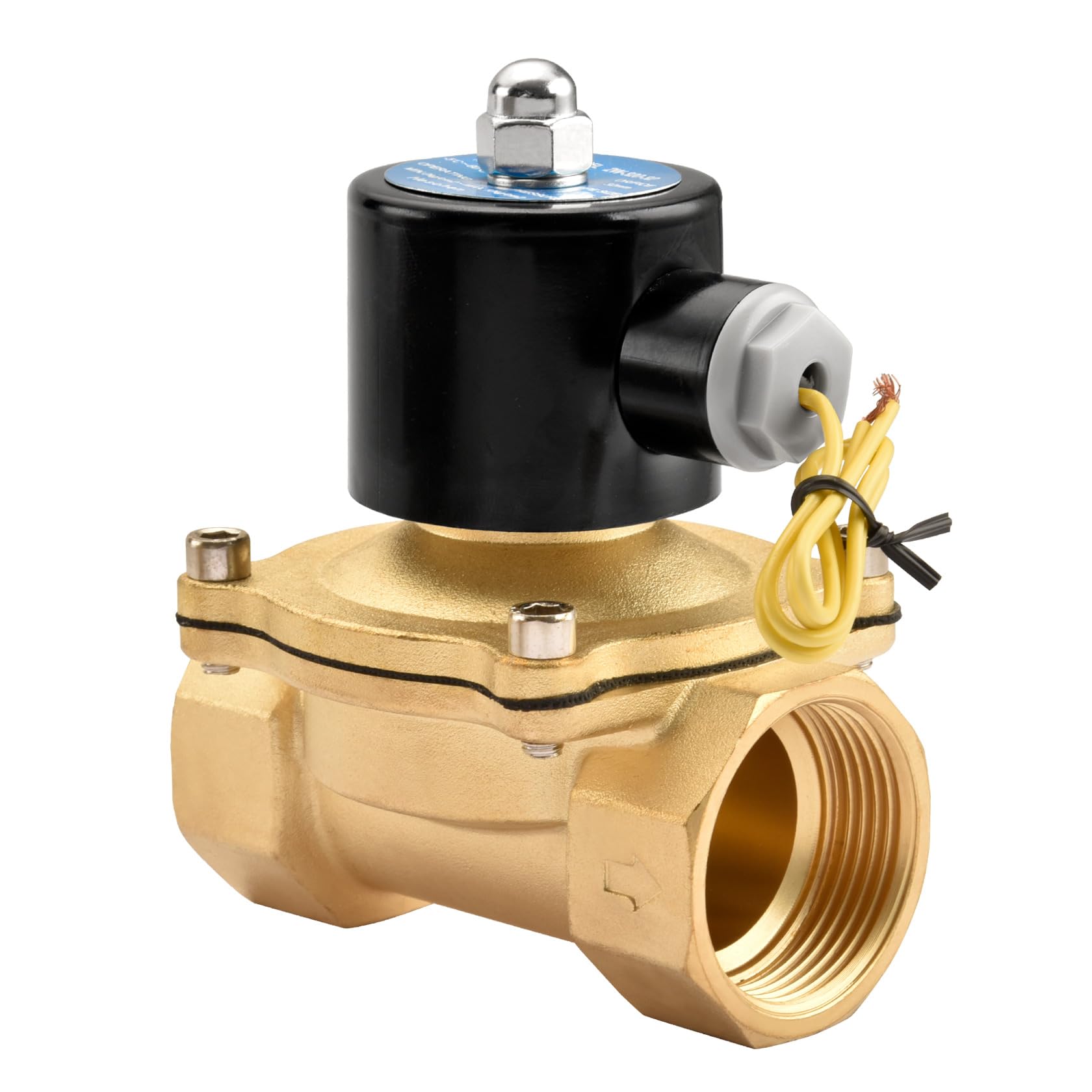 Heschen Brass Electric Solenoid Valve, 2W-320-32, PT 1-1/4'', DC12V, Direct Action Water, Normally Closed Replacement Valve