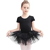 EASTBUDDY Ballet Dress for Girls,Toddler Dance Leotard with Tutu Skirt Short/Long Sleeve Ballerina Outfit