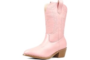 Eithy Cowgirl Chunky Heel Fashion Vintage Classic Boots Embroidered Western Boots for Kids/Big Kids