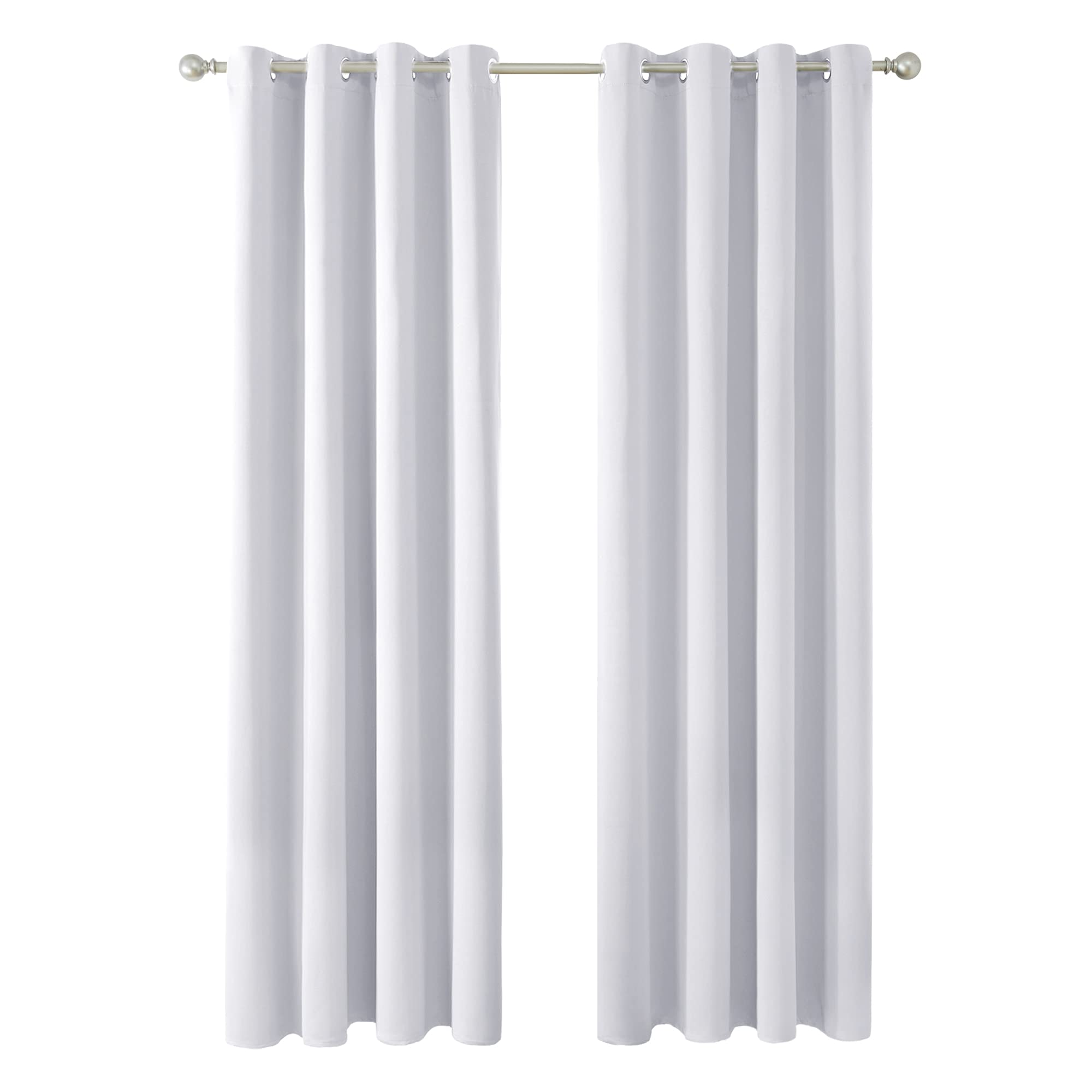 Deconovo Super Soft Window Treatment Thermal Insulated Room Darkening Eyelet Curtains for Children Silver Grey 46x84 Inch 2 Panels