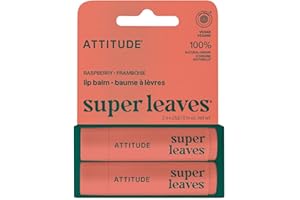 ATTITUDE Lip Balm Duo, EWG Verified, Naturally Derived Moisturizing Lip Care with Castor Oil, Coconut Oil & Shea Butter, Vega