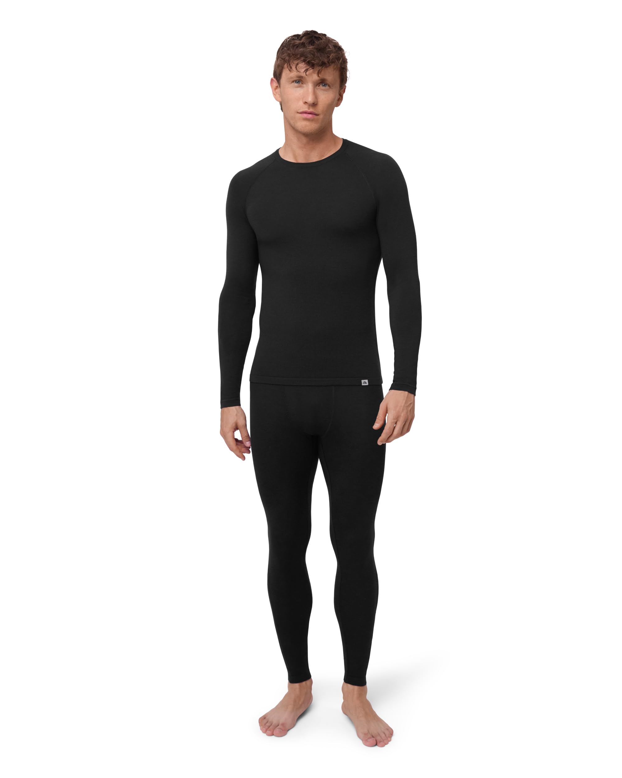 Photo 1 of DANISH ENDURANCE Men's Merino Baselayer Set (LS Shirt + Tights) M Black 1-pack