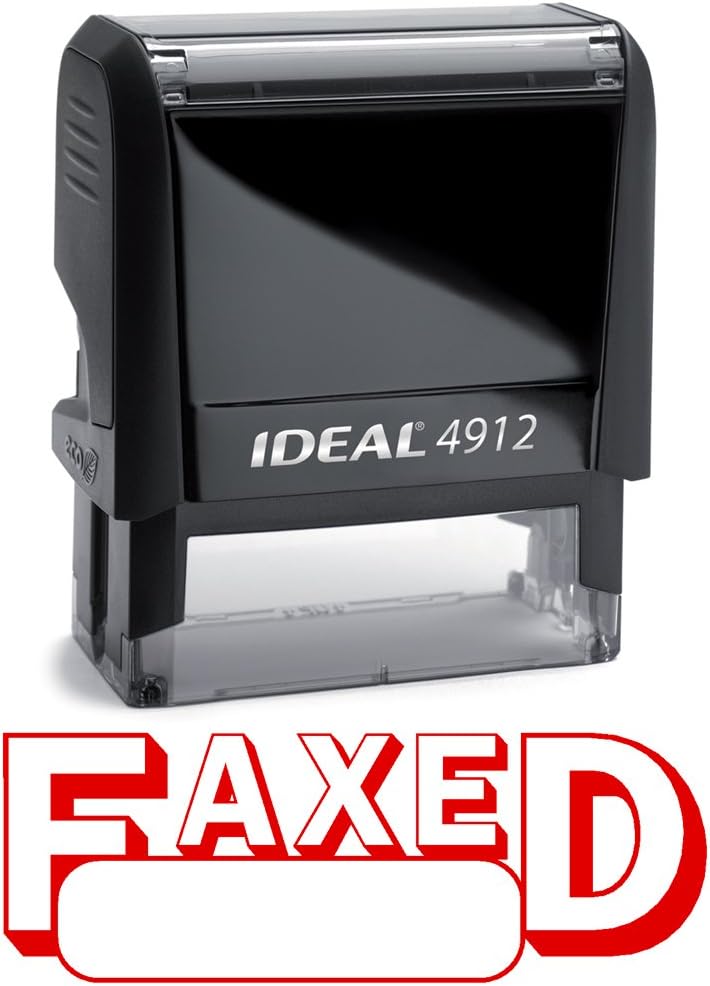 FAXED I Red Office Stock Self-Inking Rubber Stamp by Ideal Rubber Stamps