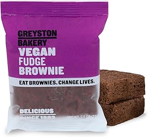 Greyston Bakery Vegan Fudge Brownie - Gourmet Chocolate Food Gift - Preservative Free Certified Kosher - 1 unit Individually 