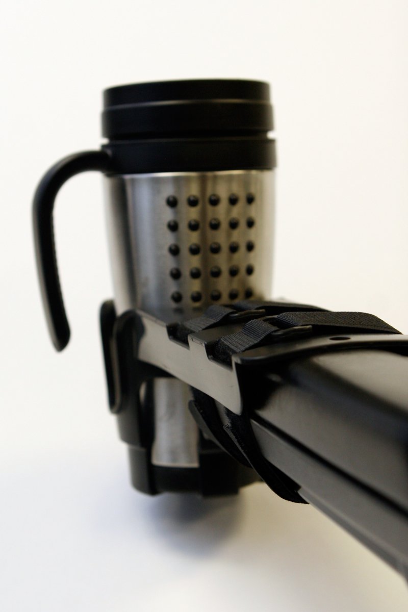 Nearly Universal OH - Wheelchair Cup Holder, Cup Holder for Electric Wheelchair and Mobility Scooter, Black