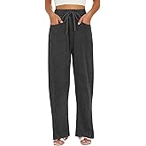 Tanst Sky Womens Wide Leg Sweatpants Hight Waist Baggy Pants Acid Wash Barrel Trousers with Pockets