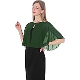 Baoqiya Capelets for women Chiffon Cape Soft Shawls and Wraps Wedding Capes 1920s flapper Cover Up