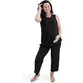 Kindred Bravely Tulip Hem Maternity Pajamas & Postpartum Lounge Sets for Women, Sleeveless Nursing Pajamas