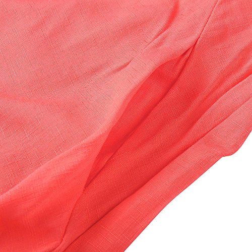 Women's Short Sleeve Round Neck KIKOY Summer Beach Casual Flared Midi Dress - Thumbnail 5