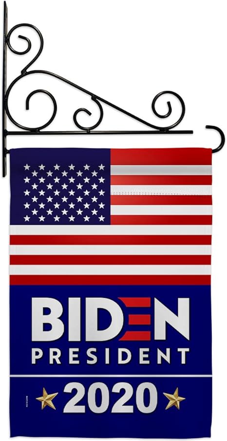 Amazon Com Joe Biden Flag 2020 Garden Patriotic Vote President Election United State American House Decoration Banner Yard Gift Double Sided Thick Fabric Small Flag Set W Wall Holder Garden Outdoor