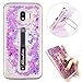 J4 2018 Case Creative Flowing Liquid Glitter Quicksand Scalable Ring Buckle Shock Absorbing with Kickstand Feature Soft Bumper Protective Cover for Samsung Galaxy J4 (2018) J400. Y Liquid Purple