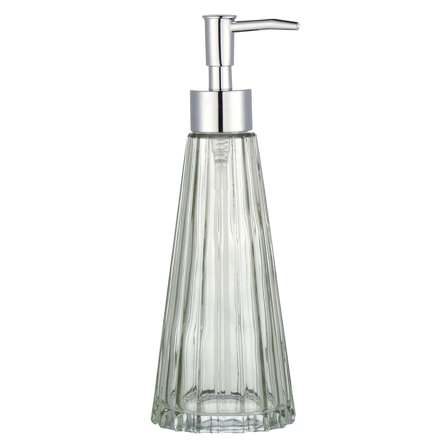 YunNasi Glass Soap Dispenser with Pump, Refillable Liquid Hand Soap Dish Soap Dispensers for Bathroom Counter, Kitchen Sink (Light green)